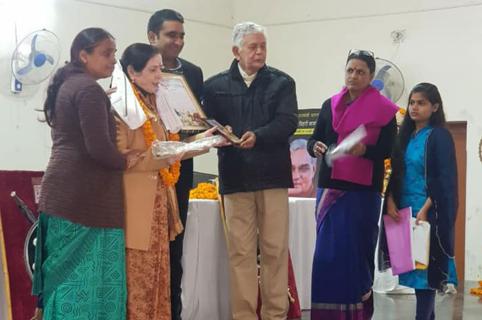 Inaugrated Veerangana Lakshmi Bai Samman Ceremony at Arya Mahila Inter College, an event organised by Sanskriti Bharti