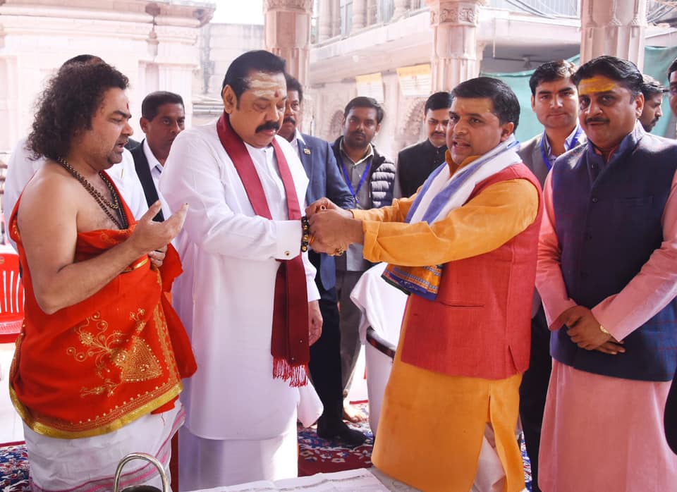 Honourable Prime Minister of Shri Lanka Mr. Percy Rajapaksa ji visited Shri Kashi Dham project and performed puja at Shri Kashi Vishwanath Temple today